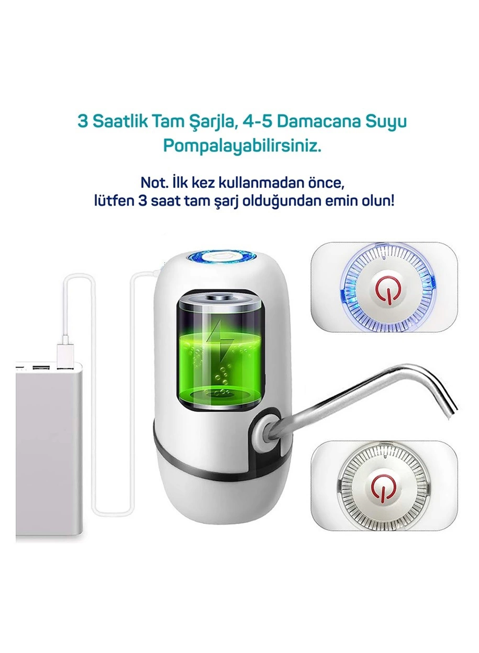 Yeni Nesil Dokunmatik Damacana Su Pompası Şarjlı 1200 Mah (