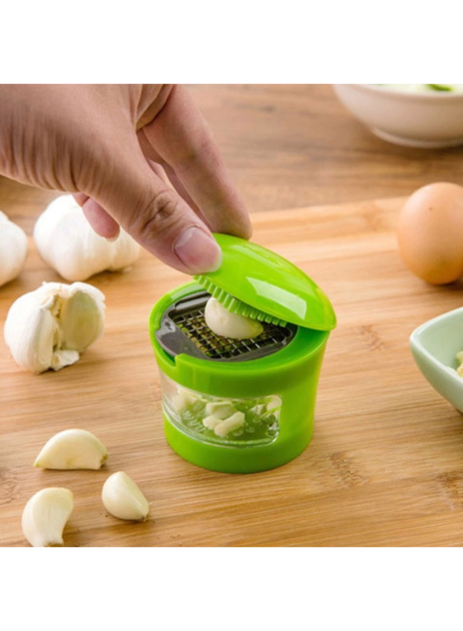 2 Farklı Bıçaklı Hazneli Kapaklı Pratik Sarımsak Soğan Rendesi (