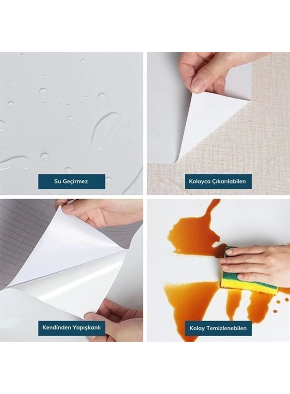 Mermer Desenli Masa Tezgah Mutfak Su Geçirmez Yapışkanlı Folyo Sticker Sarı 5x0,6m (