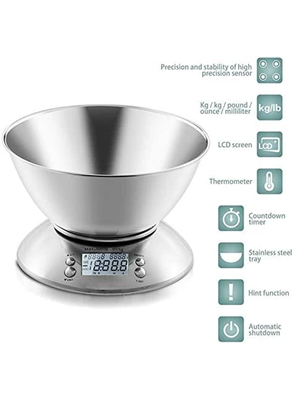 Lcd Ekran Elektronik Dijital Mutfak Terazisi İnox Hassas Mutfak Tartısı (
