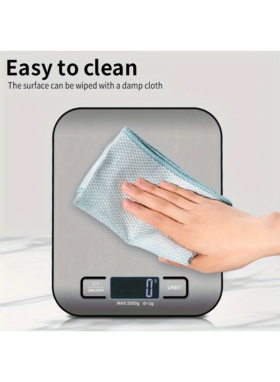 Dijital Mutfak Terazisi Paslanmaz Çelik Elektronik Lcd Ağırlık 5 Kg Ölçeklii Pişirme Ölçü Aleti (
