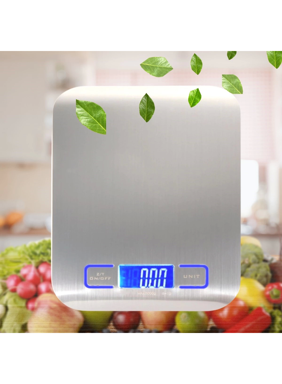 Pratik Tf 1002 Hassas Ölçümlü Maksimum 5 Kg Kapasiteli Led Ekran Platin Dijital Mutfak Tartısı (