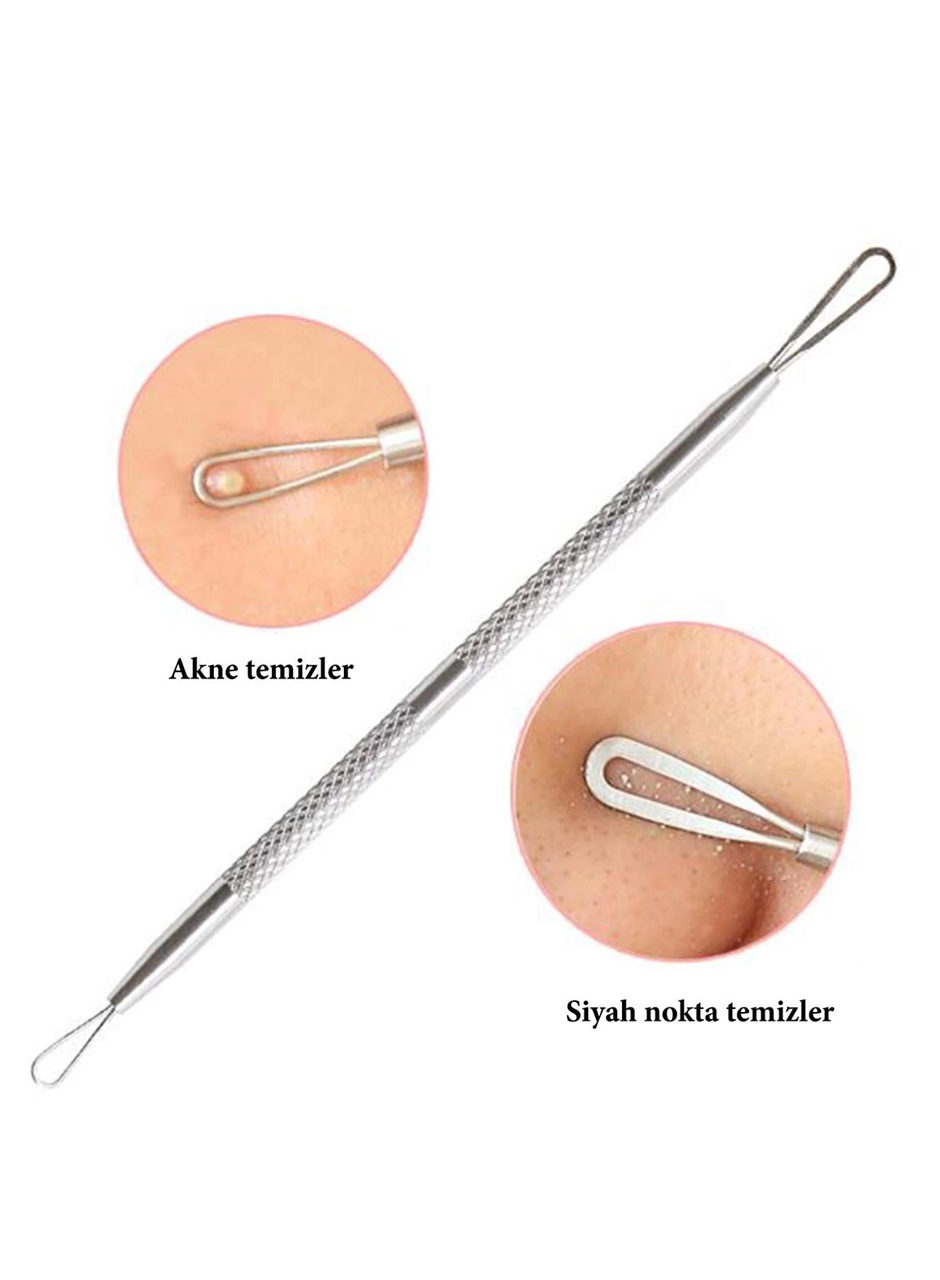 Paslanmaz Çelik Siyah Nokta Sivilce ve Akne Temizleyici Set 3'lü Kit (