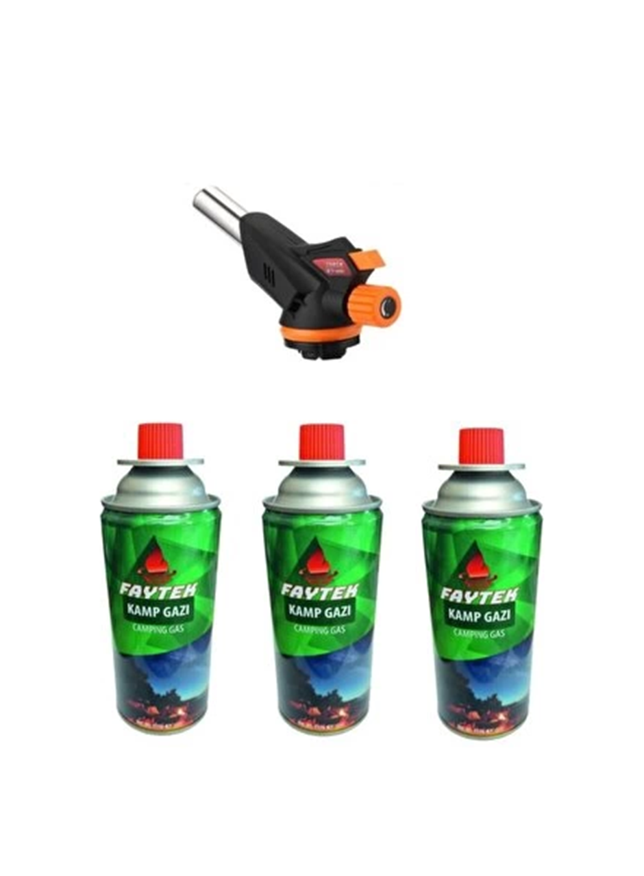 3 Kartuşlu Çakmak Pürmüz Seti - Turbo Tourch Kamp Piknik Pürmüz Seti (