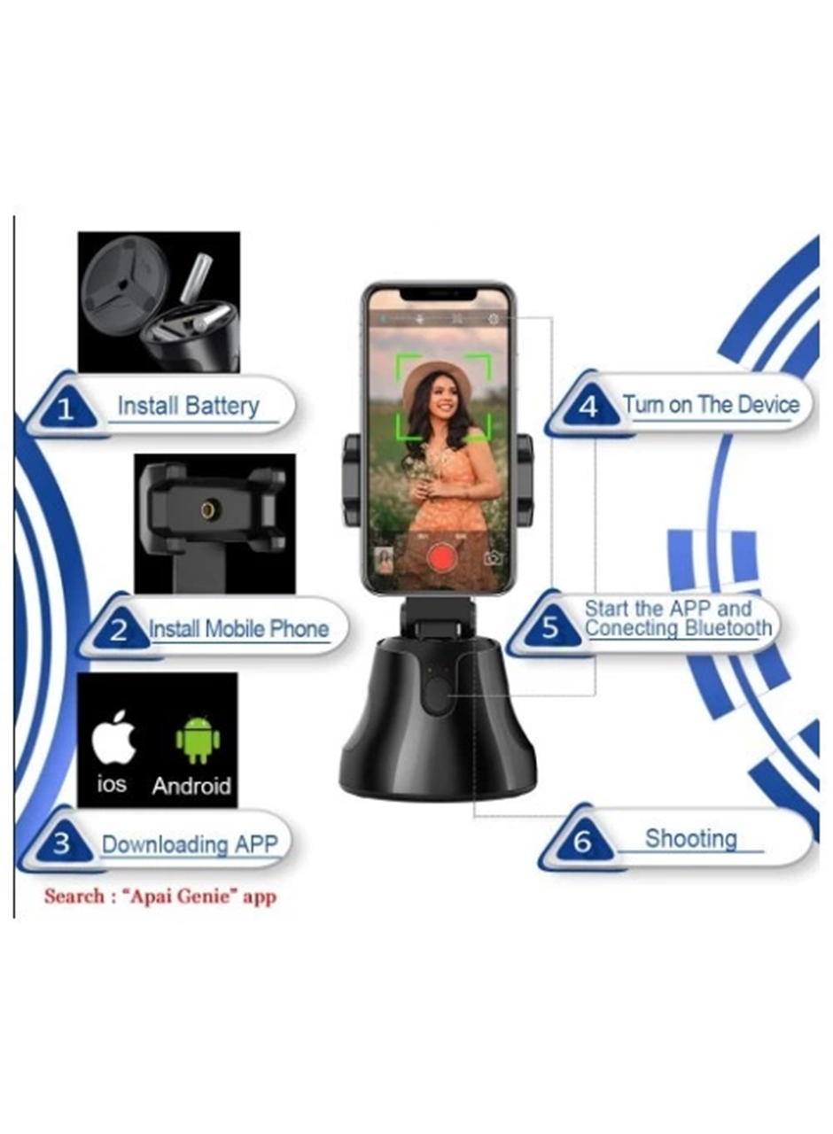 360° Hareket Algılayıcı Sensörlü Akıllı Çekim Selfie Video Takip Tripodu (