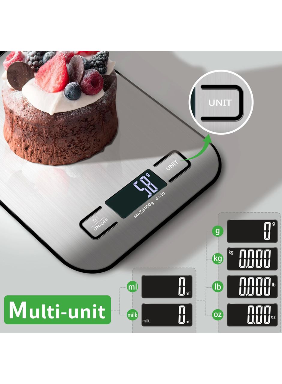 Dijital Mutfak Terazisi Paslanmaz Çelik Elektronik Lcd Ağırlık 5 Kg Ölçeklii Pişirme Ölçü Aleti (