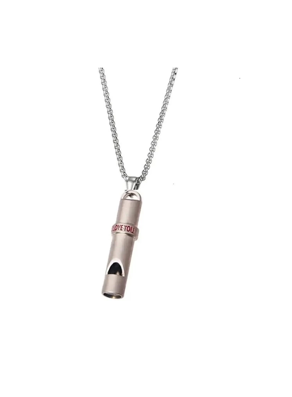 -Deprem Düdüğü Çelik Kolye (