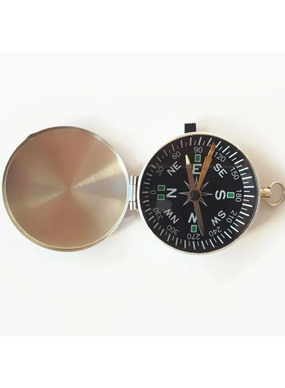-Mini taşınabilir kapaklı cep saati model alüminyum iğne kılıtlı pusula G45-1 (