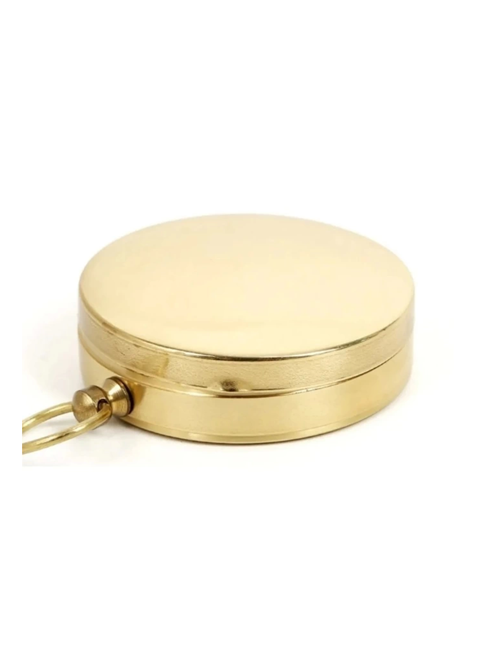 Yuvarlak Sarı Metal Kasa Su Geçirmez Fosforlu Dayanıklı Pusula G50 (