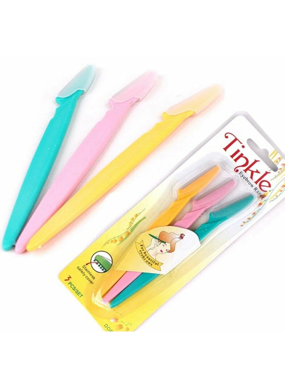 Tinkle Kaş Usturası 3'lü Set - Mükemmel Kaşlar İçin Hassas ve Etkili Aracınız (