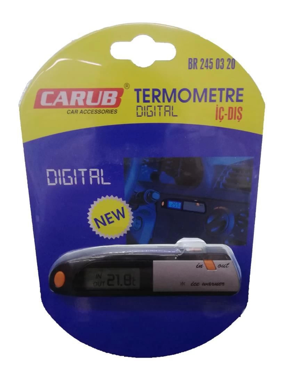 Carub Dijital Araba İç Dış Ölçüm Aleti Termometre (