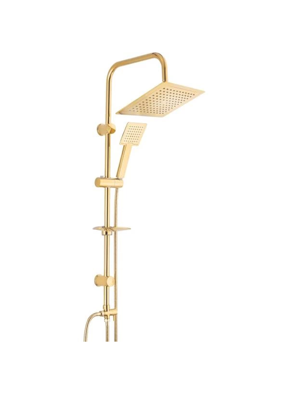 Golden Kare Krom Lüks Robot Yağmurlama Tepe Duş Seti (