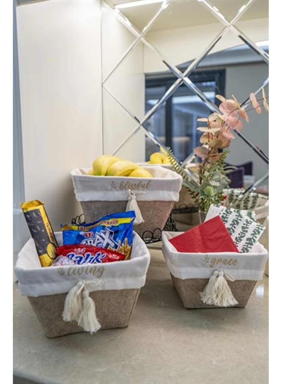 Çok Amaçlı Saklama Organizer Kutu Kare Keçe Sepet (mega) - 03419 (