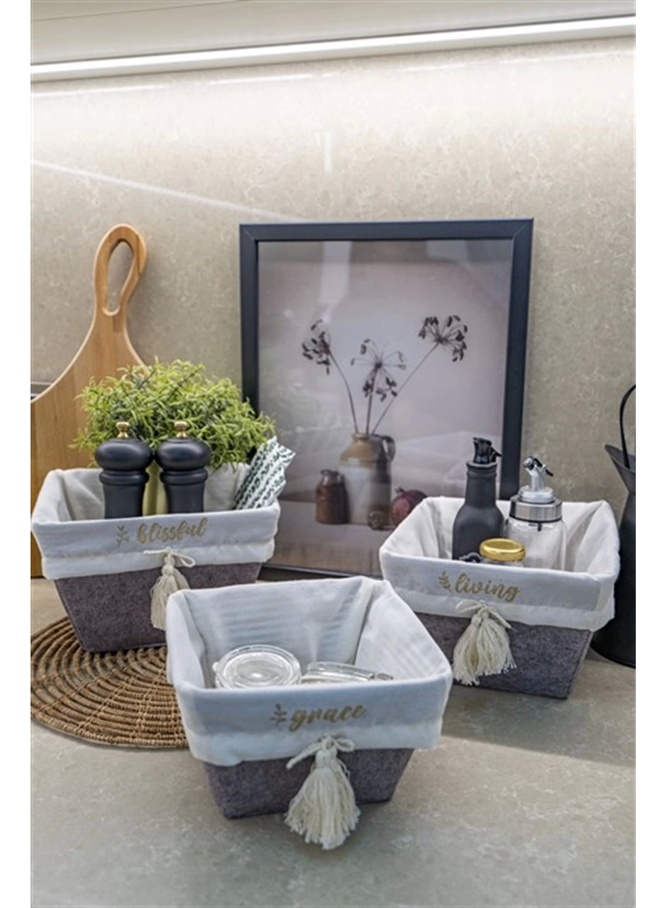 Çok Amaçlı Saklama Organizer Kutu Kare Keçe Sepet (maxi) - 03426 (