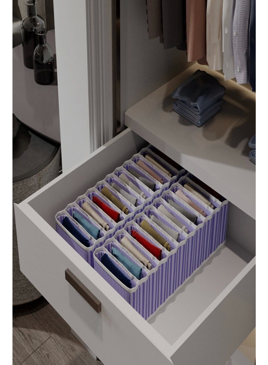 8 Bölmeli Dolap ve Çekmece Içi Düzenleyici Akordiyon Organizer L-00517 (1 Adet) (