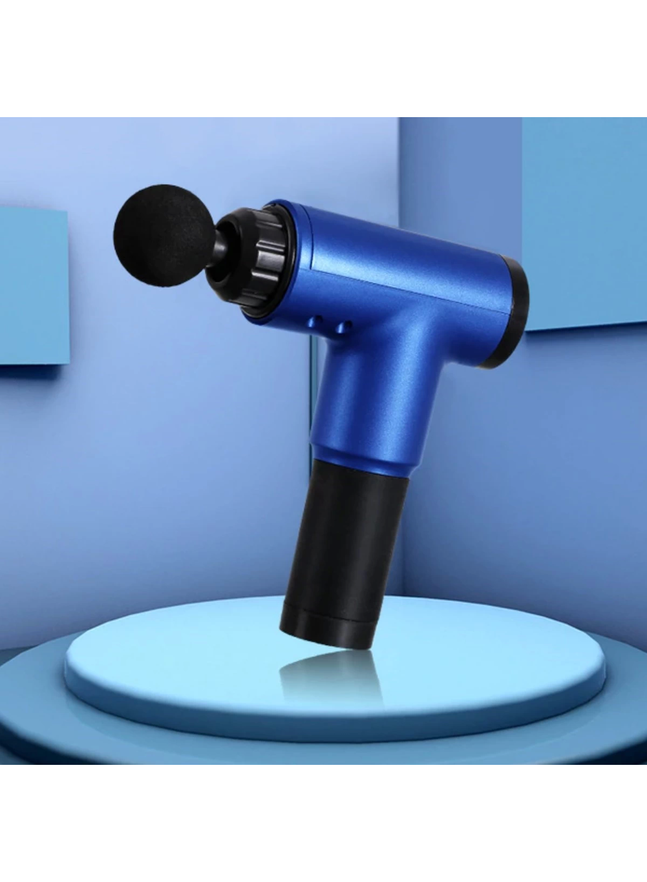 Pratik 4 Başlıklı 6 Seviye Hız Ayarlı Vurmalı Kas Yoğurmalı Titreşimli Masaj Tabancası Aleti (