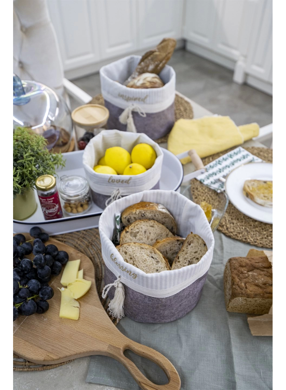 Yuvarlak Katlanabilir Çok Amaçlı Saklama Organizer Kutu Keçe Sepet (3 Boy) (