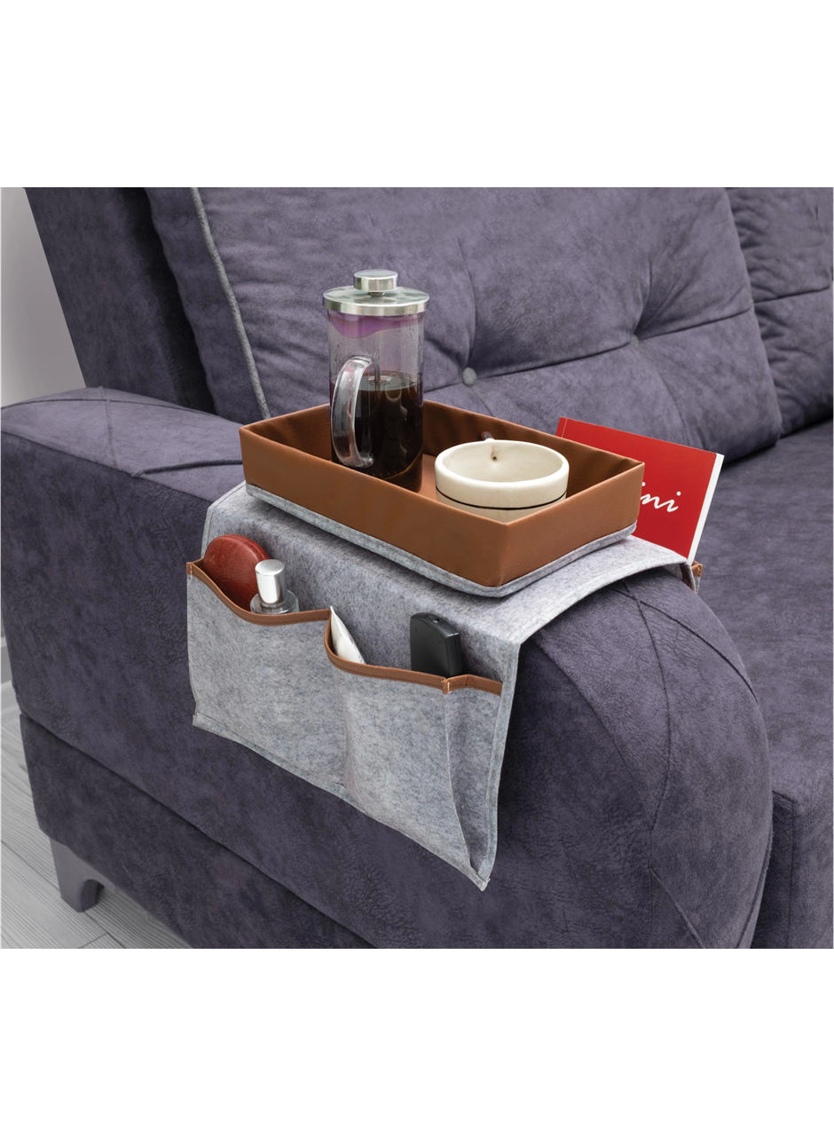 Çok Amaçlı Deri Şeritli Cepli Koltuk Kenarı Düzenleyici 03938 (