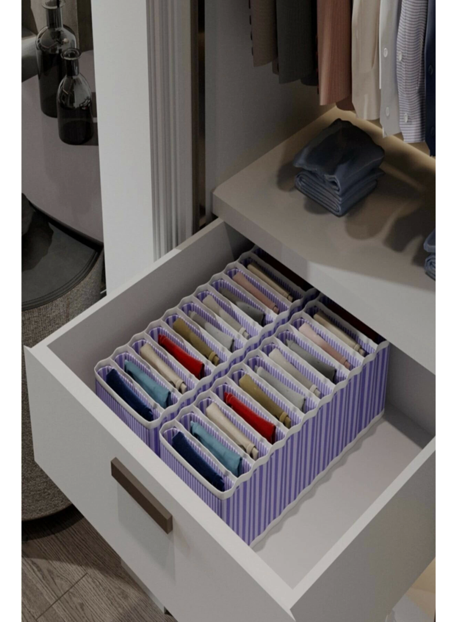 11 Bölmeli Dolap ve Çekmece Içi Düzenleyici Akordiyon Organizer M-00500 (6 Adet) (