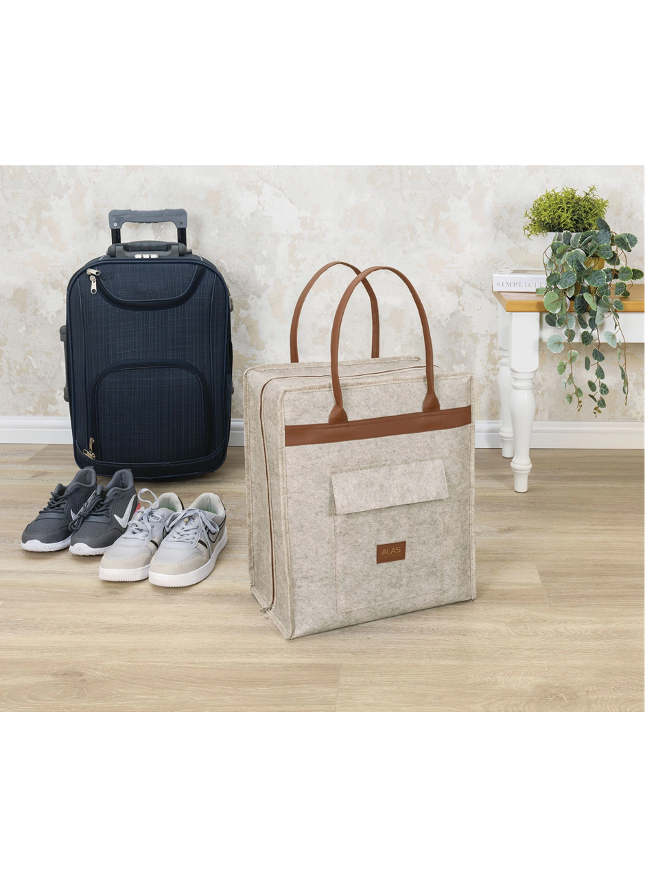 Deri Kulplu Ayakkabı Seyahat Çantası 04263 (