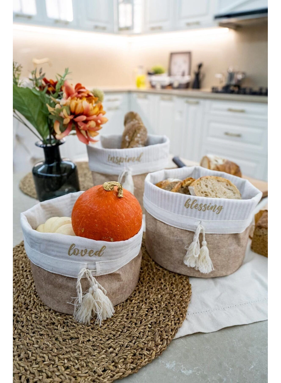 Yuvarlak Katlanabilir Çok Amaçlı Saklama Organizer Kutu Keçe Sepet (mini) - 03402 (