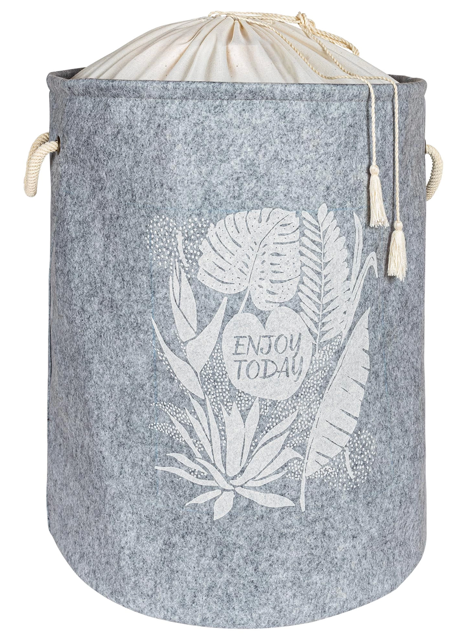 Torbalı ve Kulplu Püskül Detaylı Düzenleyici Çok Amaçlı Organizer Keçe Sepet -03631 (