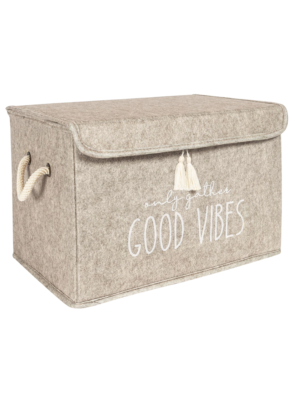 Kapaklı Püskül Detaylı Düzenleyici Çok Amaçlı Organizer Keçe Sepet (mini) - 03495 (