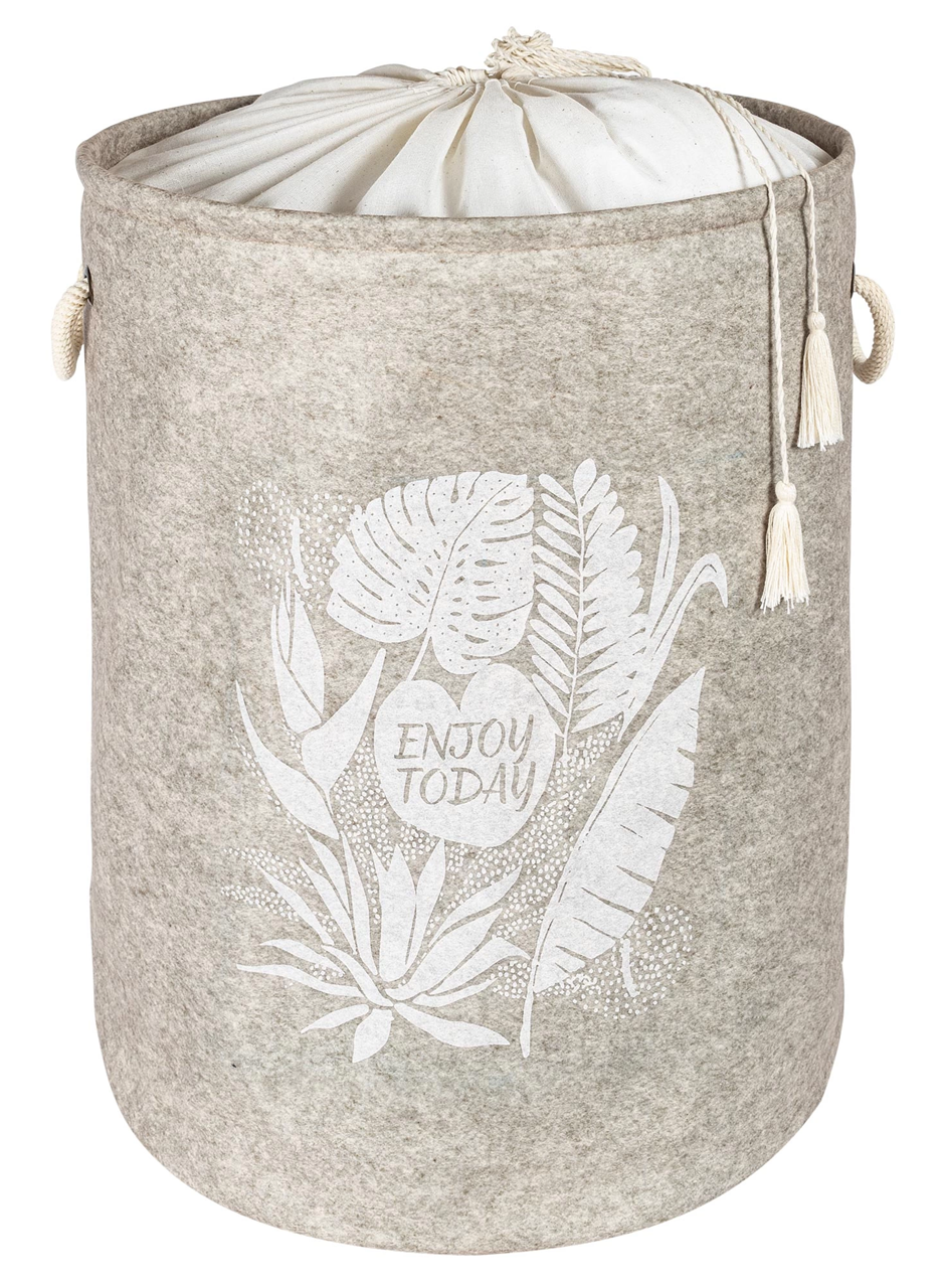 Torbalı ve Kulplu Püskül Detaylı Düzenleyici Çok Amaçlı Organizer Keçe Sepet -03631 (