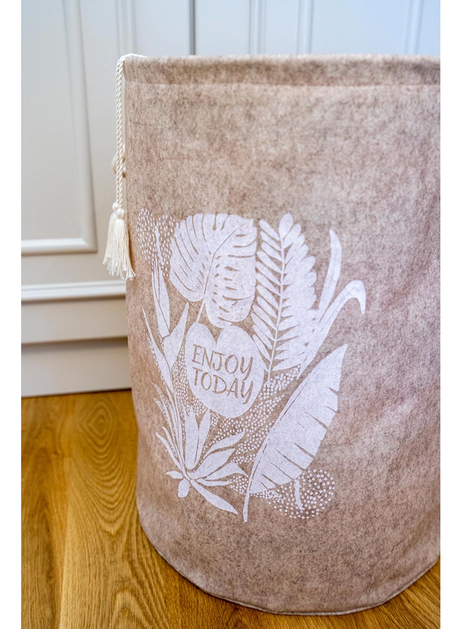 Torbalı ve Kulplu Püskül Detaylı Düzenleyici Çok Amaçlı Organizer Keçe Sepet -03631 (