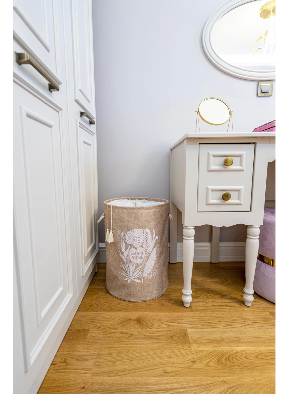 Torbalı ve Kulplu Püskül Detaylı Düzenleyici Çok Amaçlı Organizer Keçe Sepet -03631 (