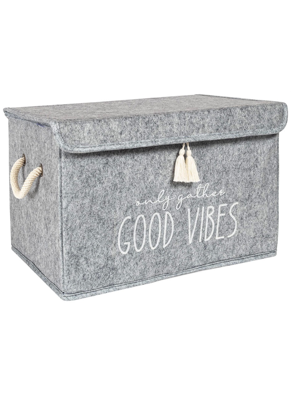 Kapaklı Püskül Detaylı Düzenleyici Çok Amaçlı Organizer Keçe Sepet (mini) - 03495 (