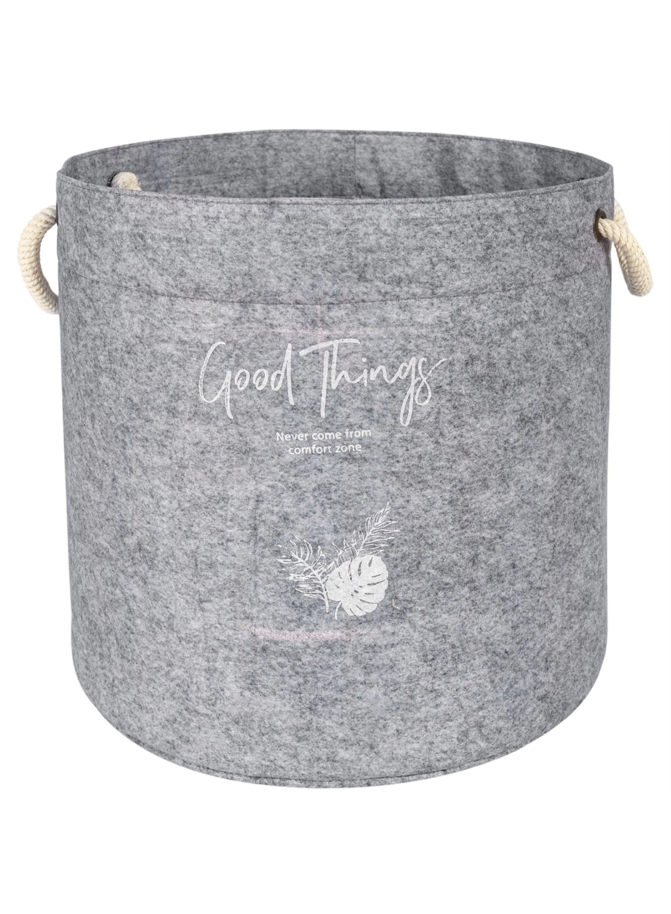 Kulplu Yuvarlak Düzenleyici Çok Amaçlı Kolay Taşınabilen Organizer Keçe Sepet (mega) 03648 (