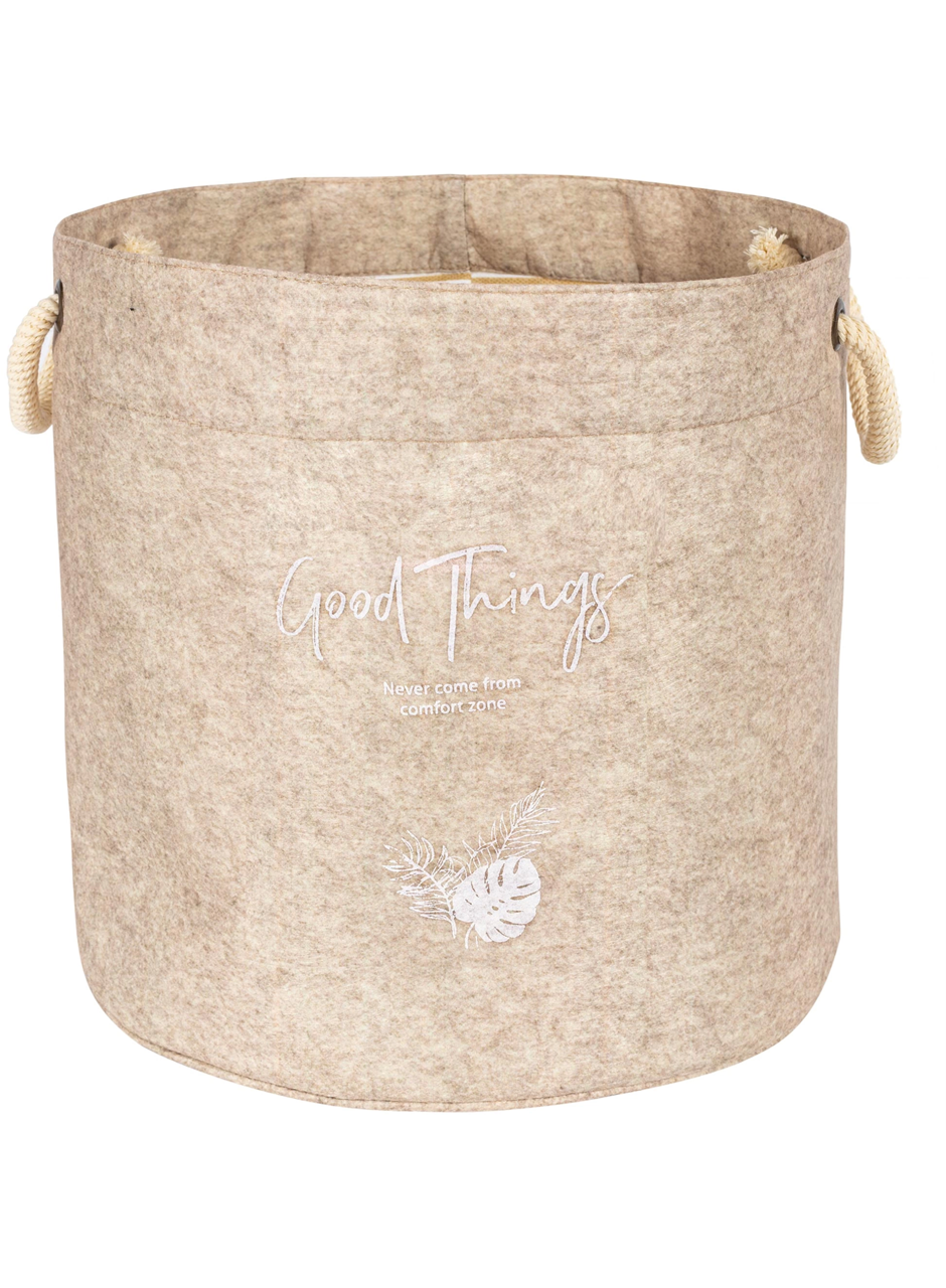 Kulplu Yuvarlak Düzenleyici Çok Amaçlı Kolay Taşınabilen Organizer Keçe Sepet (mega) 03648 (