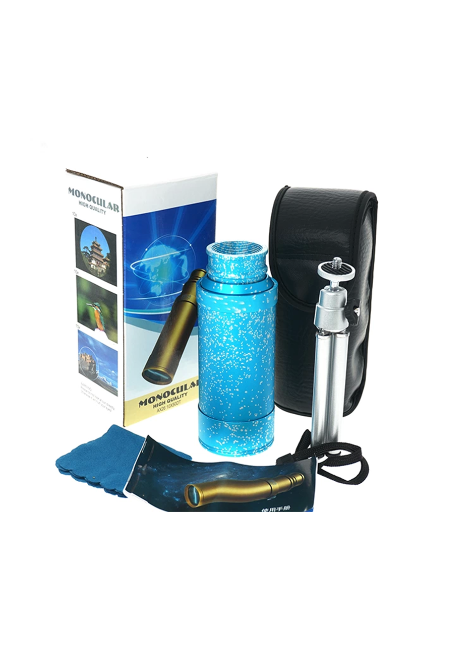 50x50 Panda Metal Gövde Tek Gözle Büyük Mercek Korsan Dürbün Mavi (