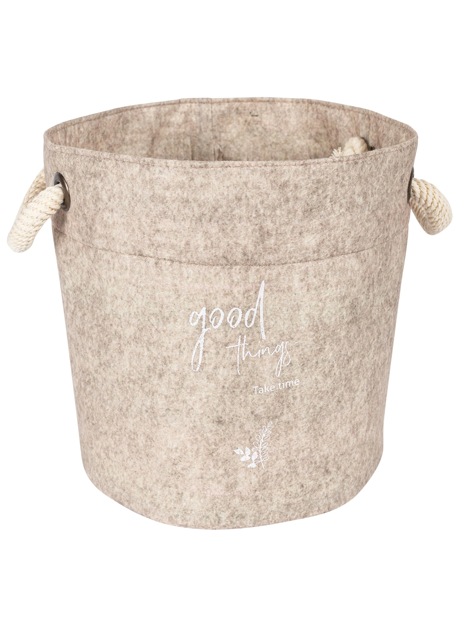 Kulplu Yuvarlak Düzenleyici Çok Amaçlı Kolay Taşınabilen Organizer Keçe Sepet (mini) 03662 (