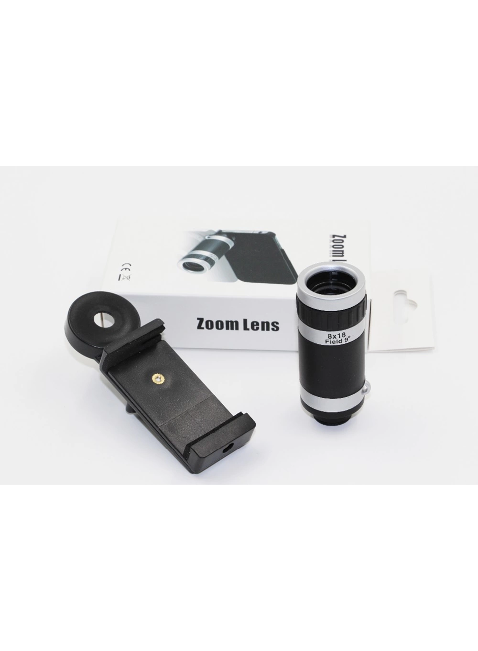 8x18 Zoom Teleskop Telefon Kamera Lensi Mini El Dürbünü (