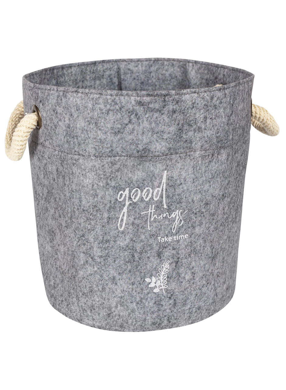 Kulplu Yuvarlak Düzenleyici Çok Amaçlı Kolay Taşınabilen Organizer Keçe Sepet (mini) 03662 (