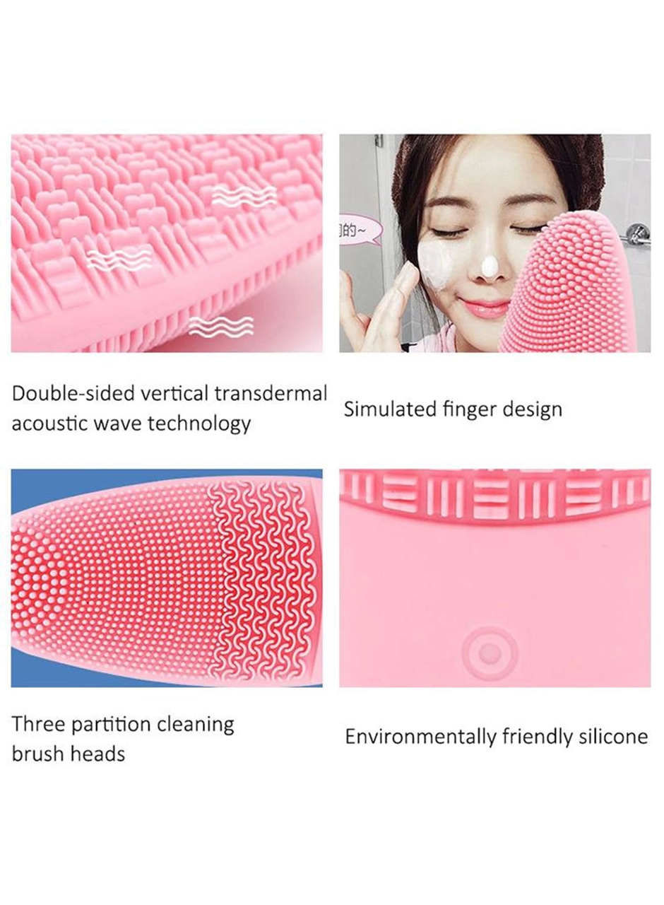 Derin Gözenek Temizliği İçin İnce Kaba Silikon Uçlu Elektrikli Yüz Temizleme Fırçası (