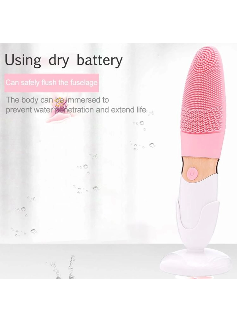 Derin Gözenek Temizliği İçin İnce Kaba Silikon Uçlu Elektrikli Yüz Temizleme Fırçası (