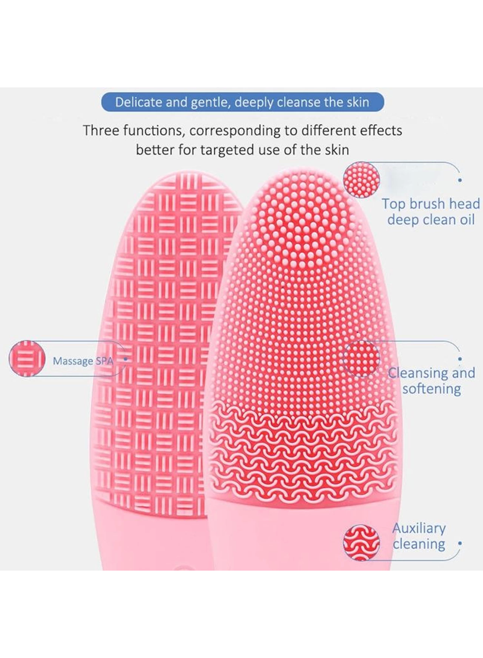 Derin Gözenek Temizliği İçin İnce Kaba Silikon Uçlu Elektrikli Yüz Temizleme Fırçası (