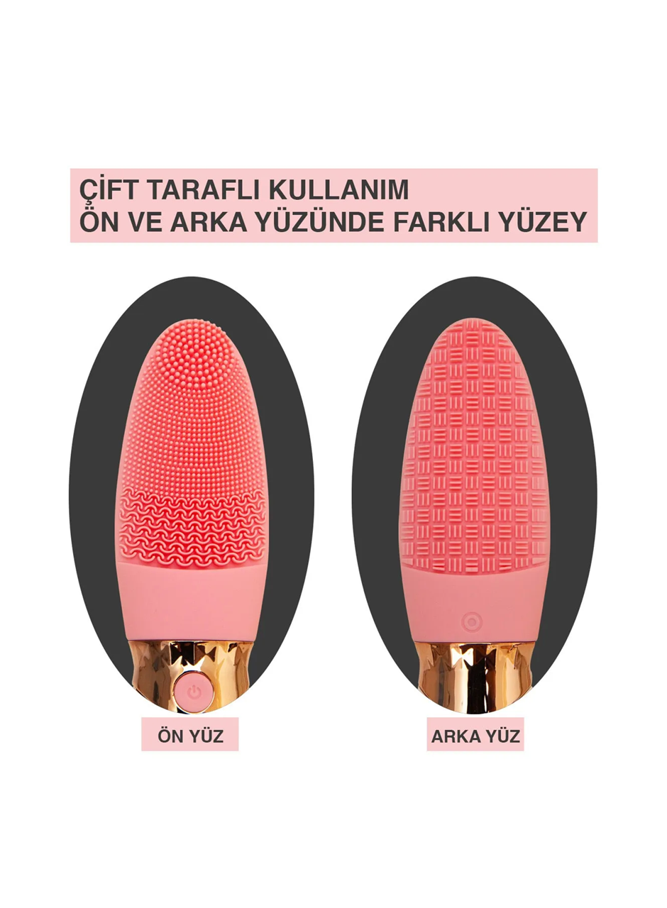 Derin Gözenek Temizliği İçin İnce Kaba Silikon Uçlu Elektrikli Yüz Temizleme Fırçası (