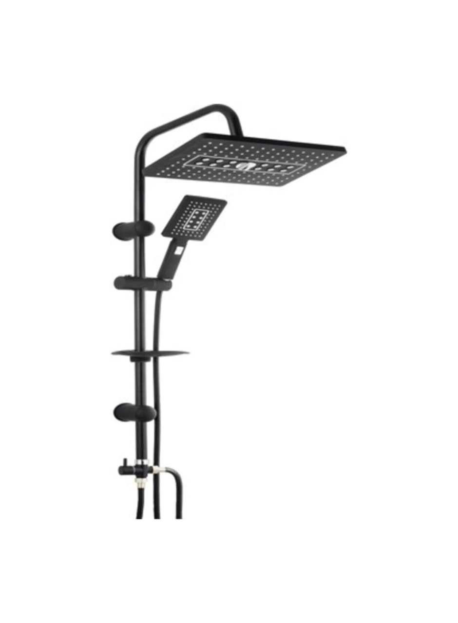 Lüks Robot Duş Seti Mat Siyah Dikdörtgen | Çok Fonksiyonlu Yağmur Robot Duş Sistemi Siyah (