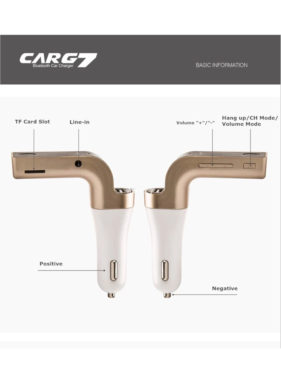 Carg7 Bluetooth Araç Fm Transmitter Usb Girişli (