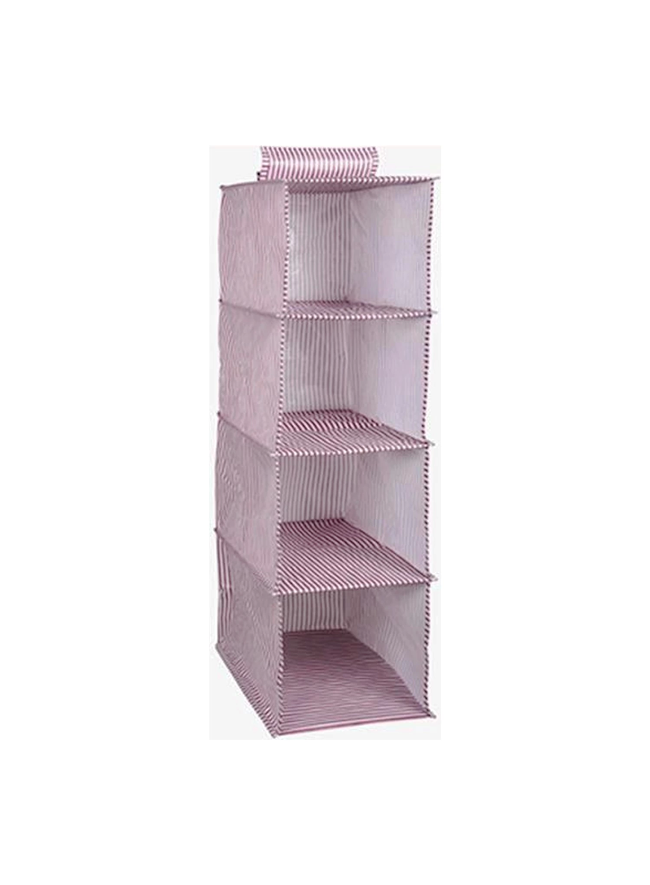 Dolap İçi Düzenleyici Katlanabilir Çok Amaçlı 4 Bölmeli Çizgili Bez Organizer (siyah) (