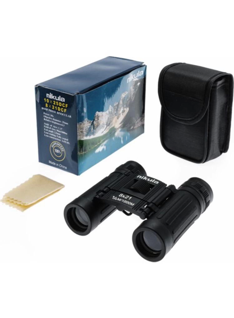 8x21 Dürbün Siyah Av Dürbünü 56m/1000m Kauçuk Kaplama (