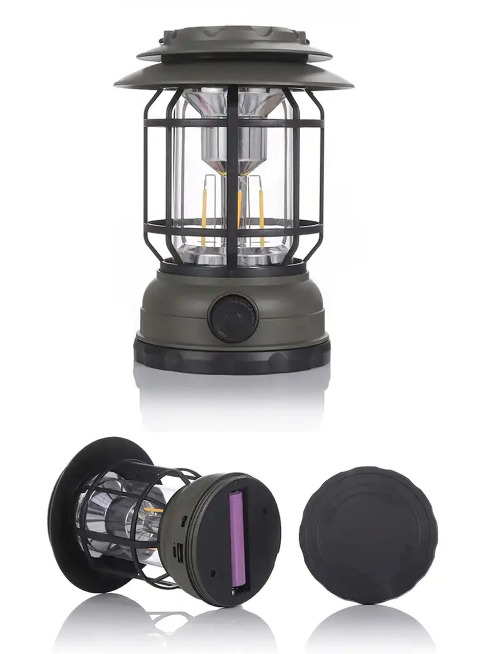 USB Şarjlı LED Kamp Lambası - Bluetooth Müzik Çalar, El Feneri ve Cep Telefonu Şarj Cihazı (