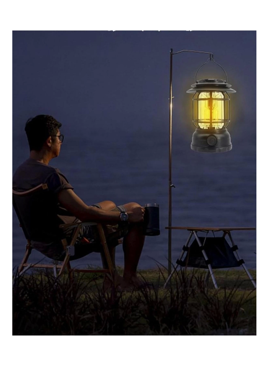 USB Şarjlı LED Kamp Lambası - Bluetooth Müzik Çalar, El Feneri ve Cep Telefonu Şarj Cihazı (