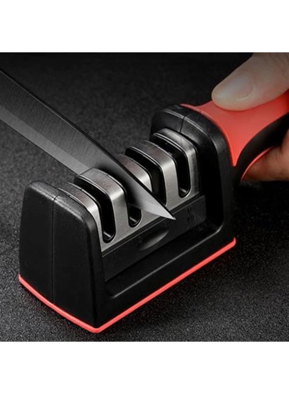 4 Aşamalı Kaymaz Tabanlı Hızlı Bıçak ve Makas Bileme Aracı - Keskin ve Pratik Kullanım (