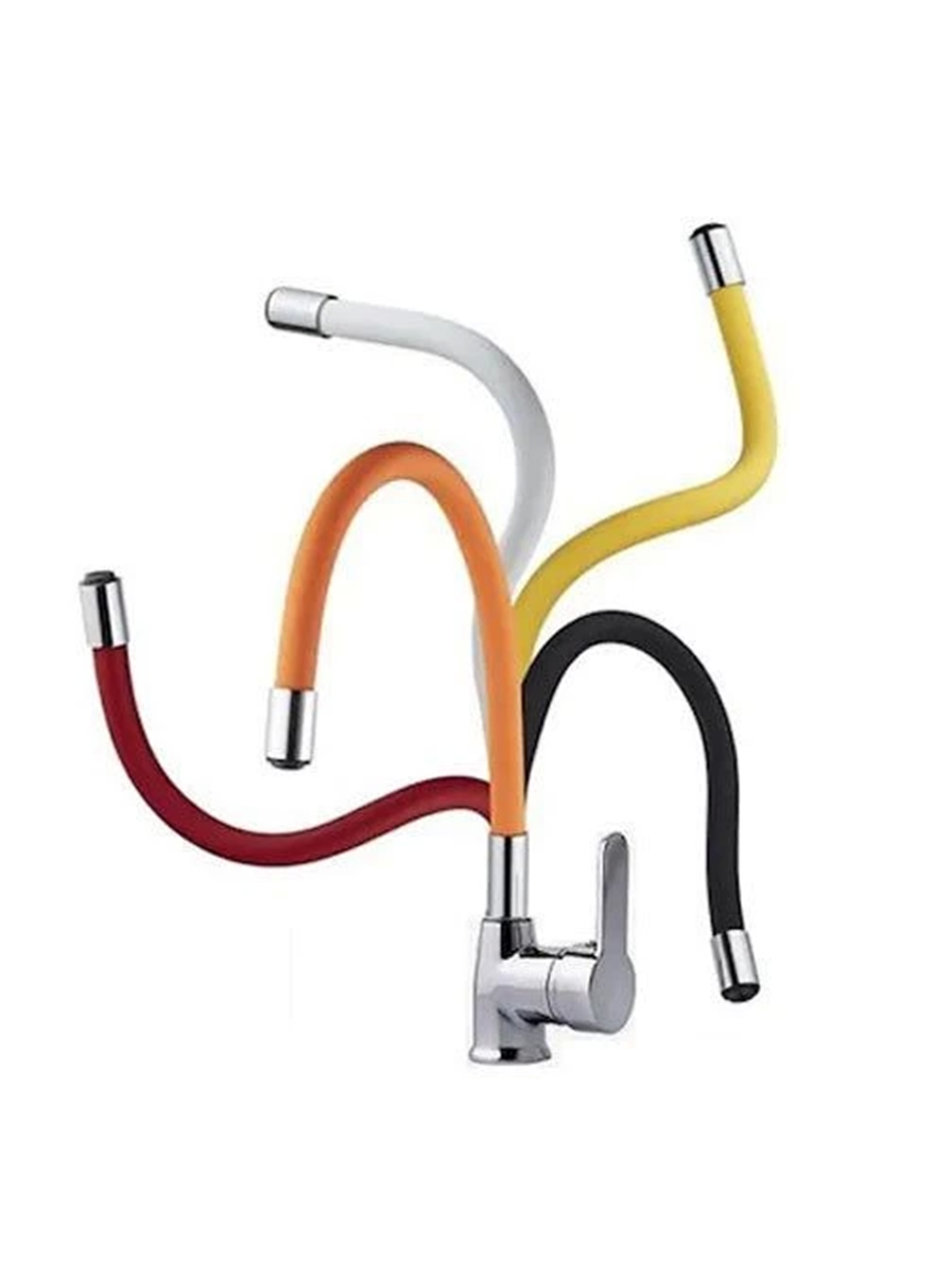 Esnek Kıvrılabilir Renkli Silikon Oynar Başlıklı Musluk Bataryası Başlığı Kubar (