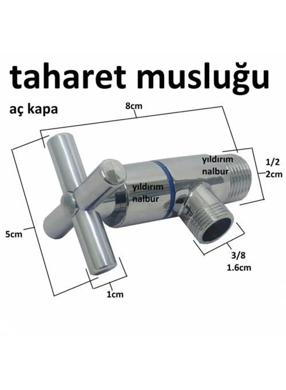 Artı Aç Kapa 4 Kollu Krom Çevirveli Taharet Musluğu (